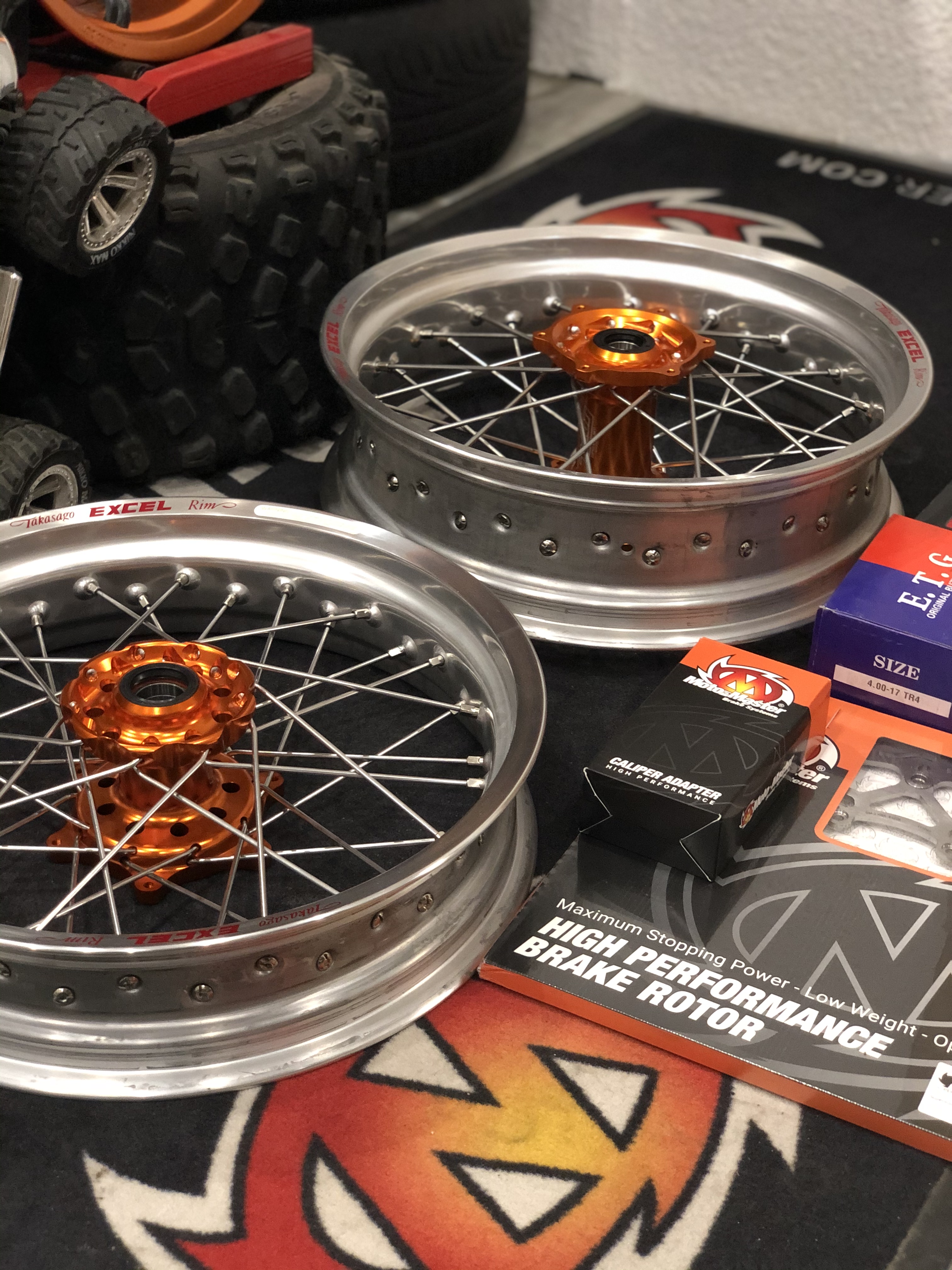 Moyeux Talon Orange Anodisé